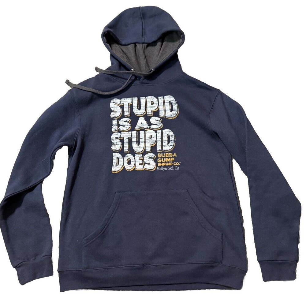 Bubba Gump Shrimp Co Blue Pullover Hoodie Size M “Stupid Is As”  Lone Rock